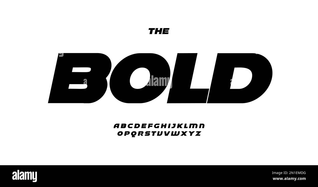 Bold sport alphabet, fat italic letters, big fat font for concise logo, purity heavy headline, emphasis typography, clean sleek type design. Vector Stock Vector
