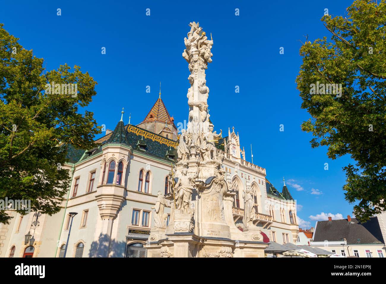 Plague Column, Korneuburg, Lower Austria, Austria, Europe Stock Photo