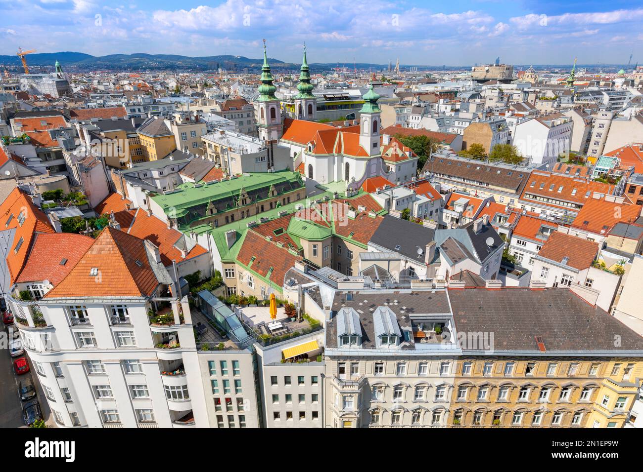 Cityscape from Haus des Meeres, flak tower, Vienna, Austria, Europe Stock Photo