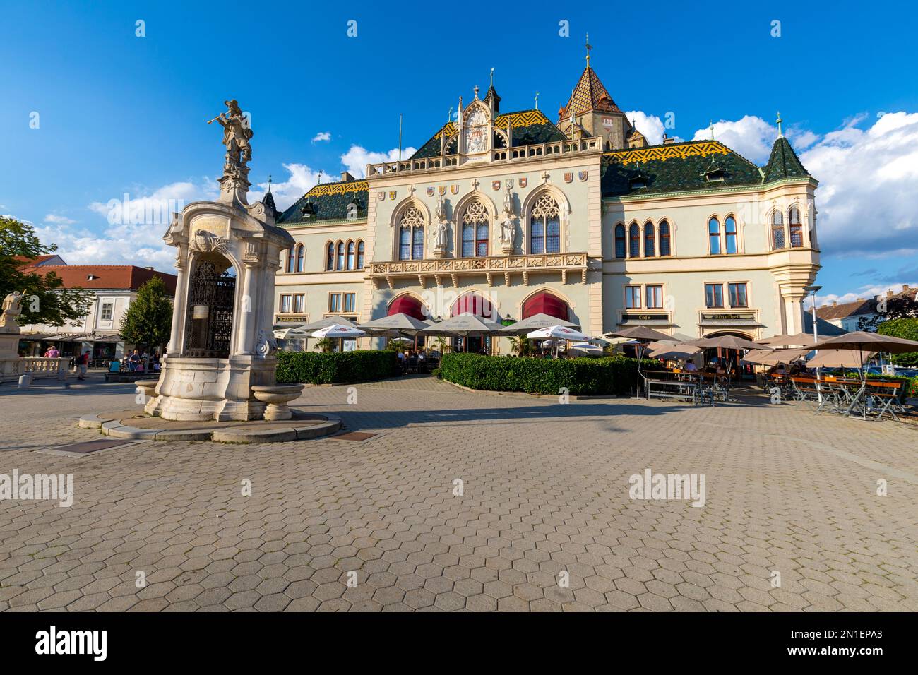 Town Hall and main square, Korneuburg, Lower Austria, Austria, Europe Stock Photo