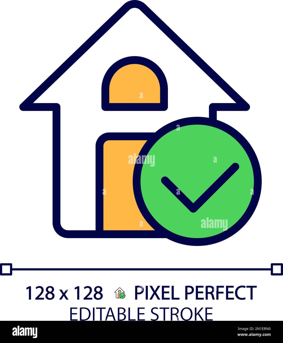 House verification pixel perfect RGB color icon Stock Vector Image ...