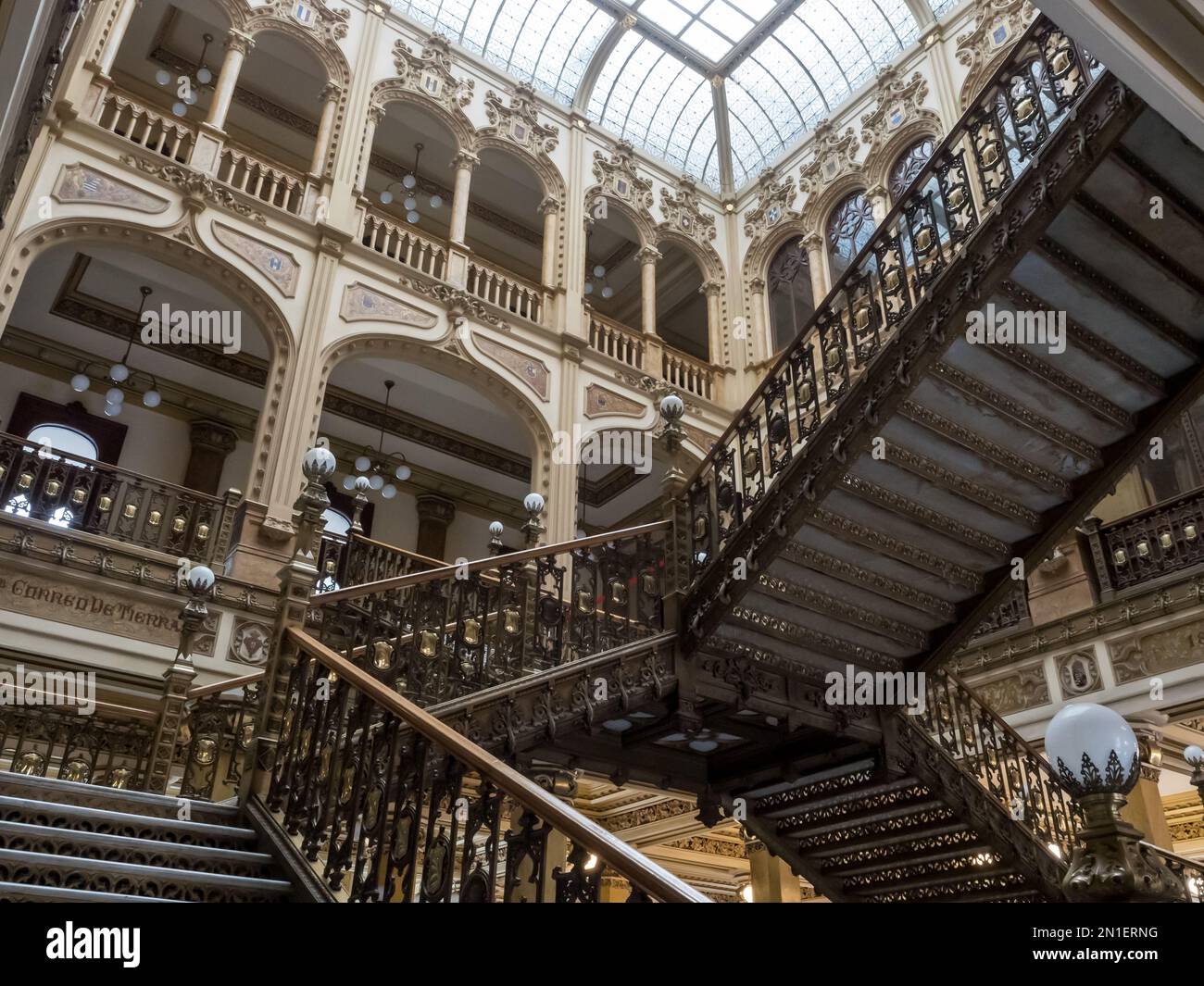 Interior of the Main Post Office in the old city, Mexico City, Mexico, North America Stock Photo