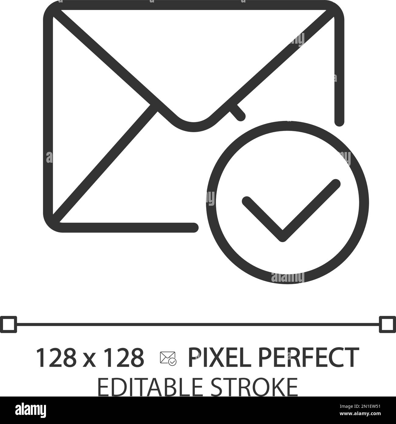 Envelope With Checkmark Pixel Perfect Linear Icon Stock Vector Image And Art Alamy 4515