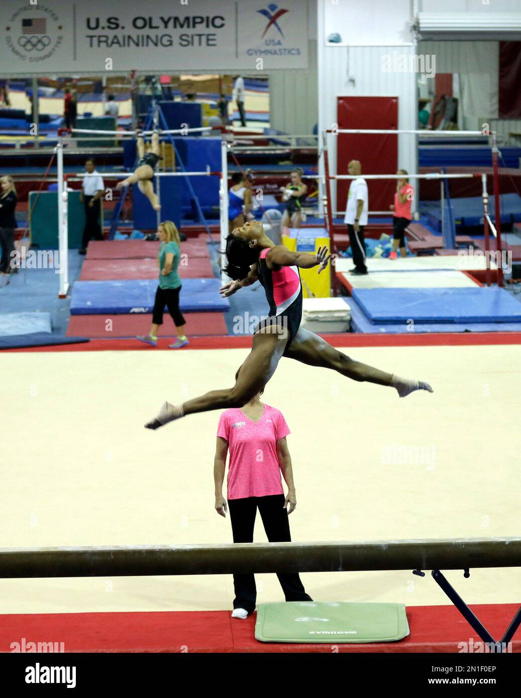 U.S. gymnast Gabby Douglas trains at the Karolyi Ranch Saturday, Sept ...