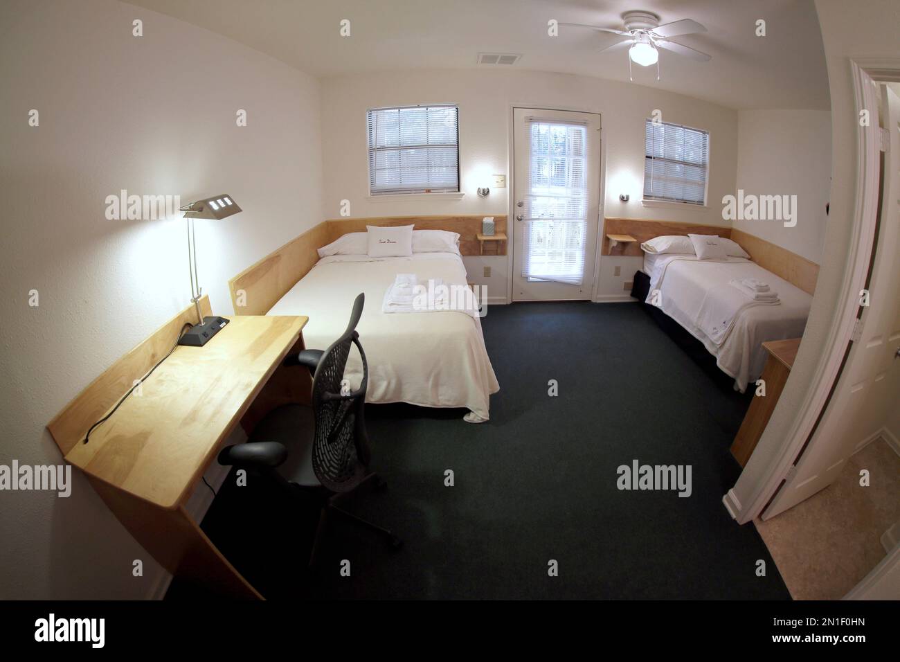 A typical room where gymnast stay while training at the Karolyi Ranch ...