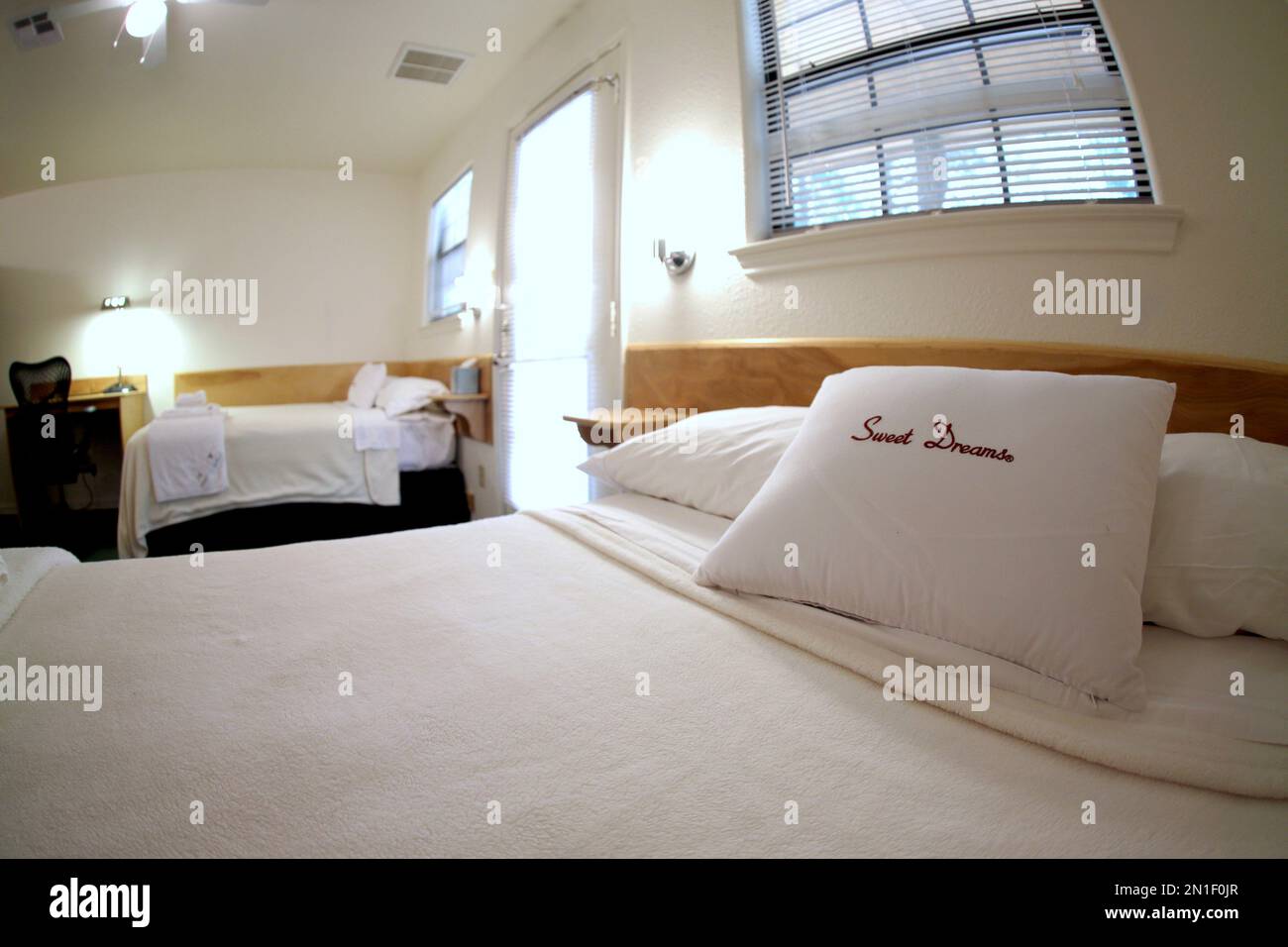 A typical room where gymnast stay while training at the Karolyi Ranch ...