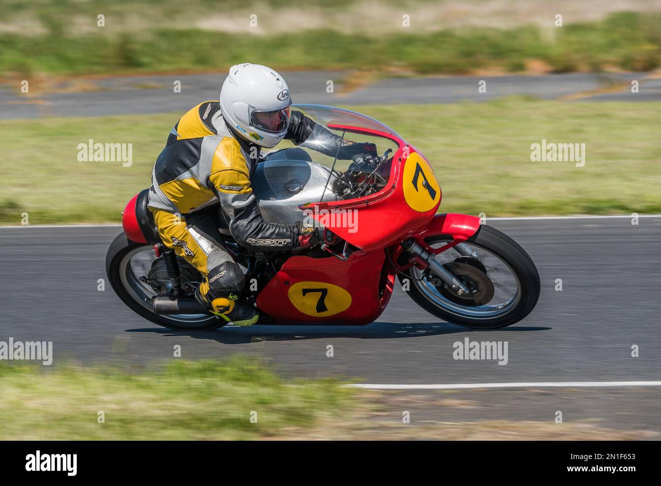 Classic Motorcycle Racing Stock Photo