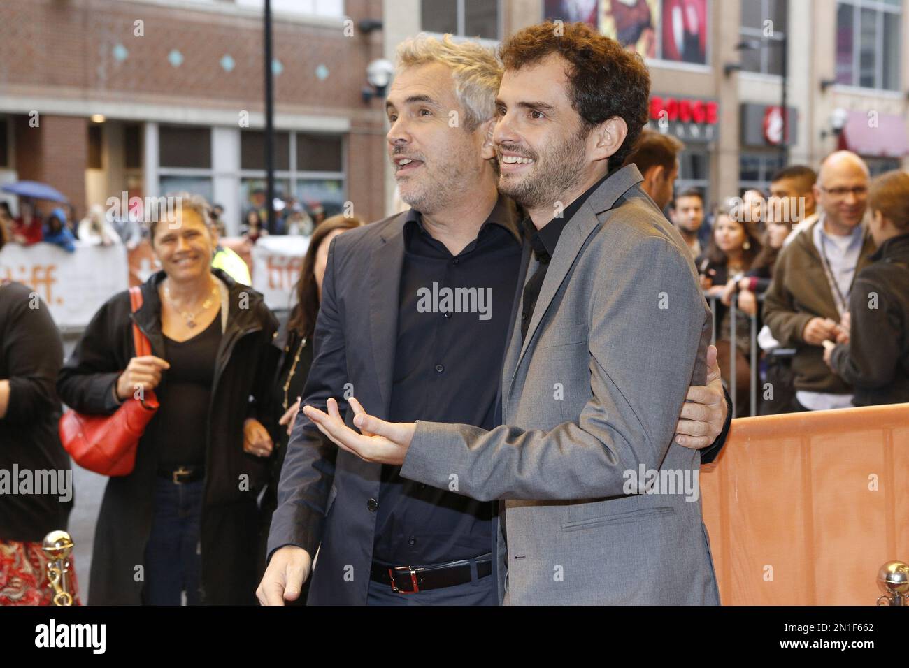 Alfonso Cuaron, left, and Jonas Cuaron attend the premiere for ...