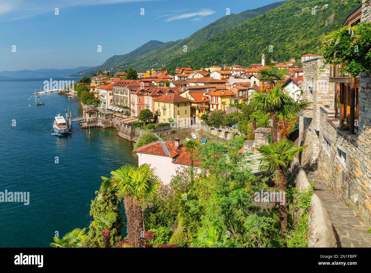 Cannero Riviera, Lago Maggiore, Piedmont, Italian Lakes, Italy, Europe Stock Photo