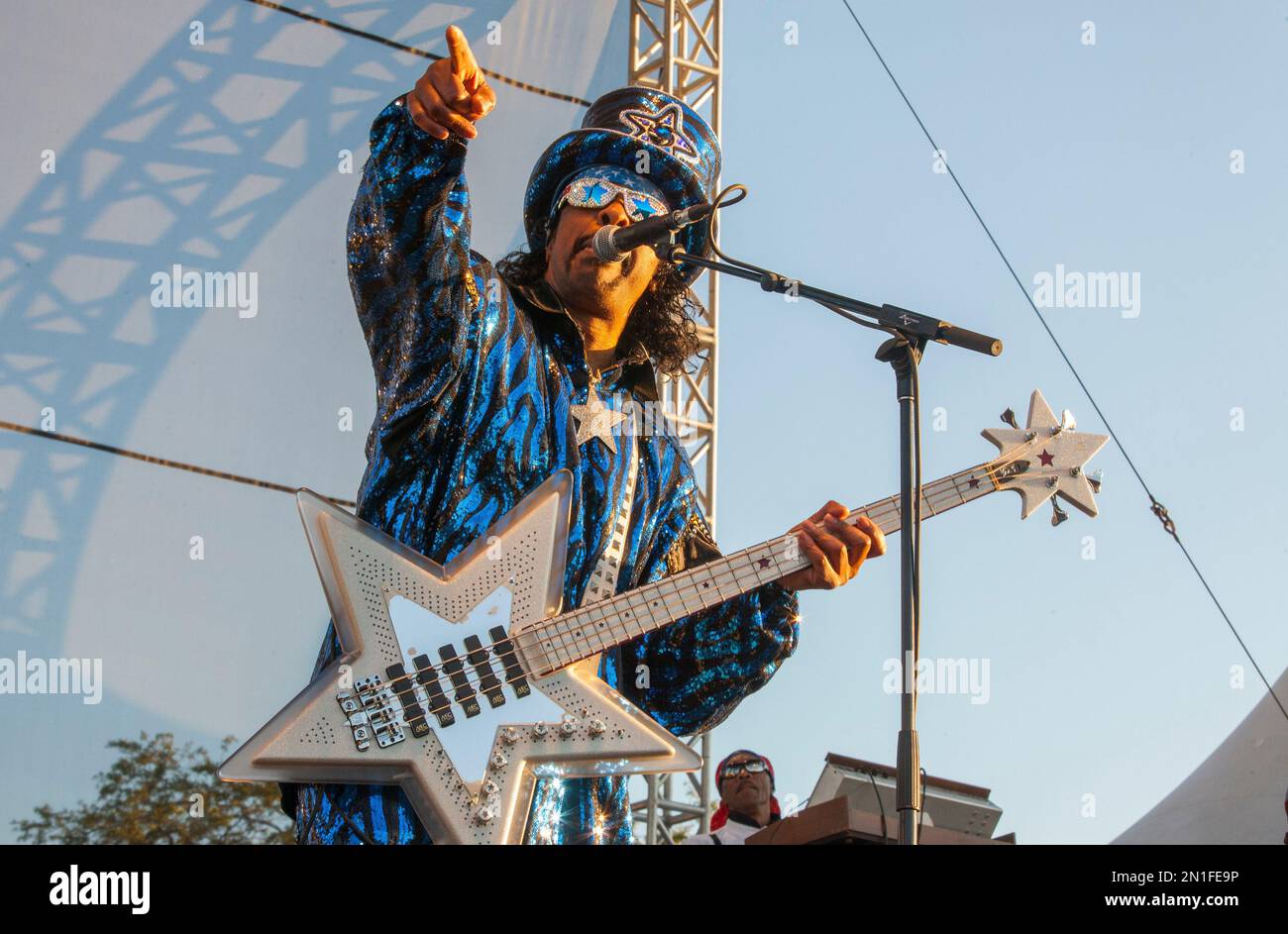 Bootsy Collins performs with the Bootsy Collins' Rubber Band at Riot Fest & Carnival in Douglas