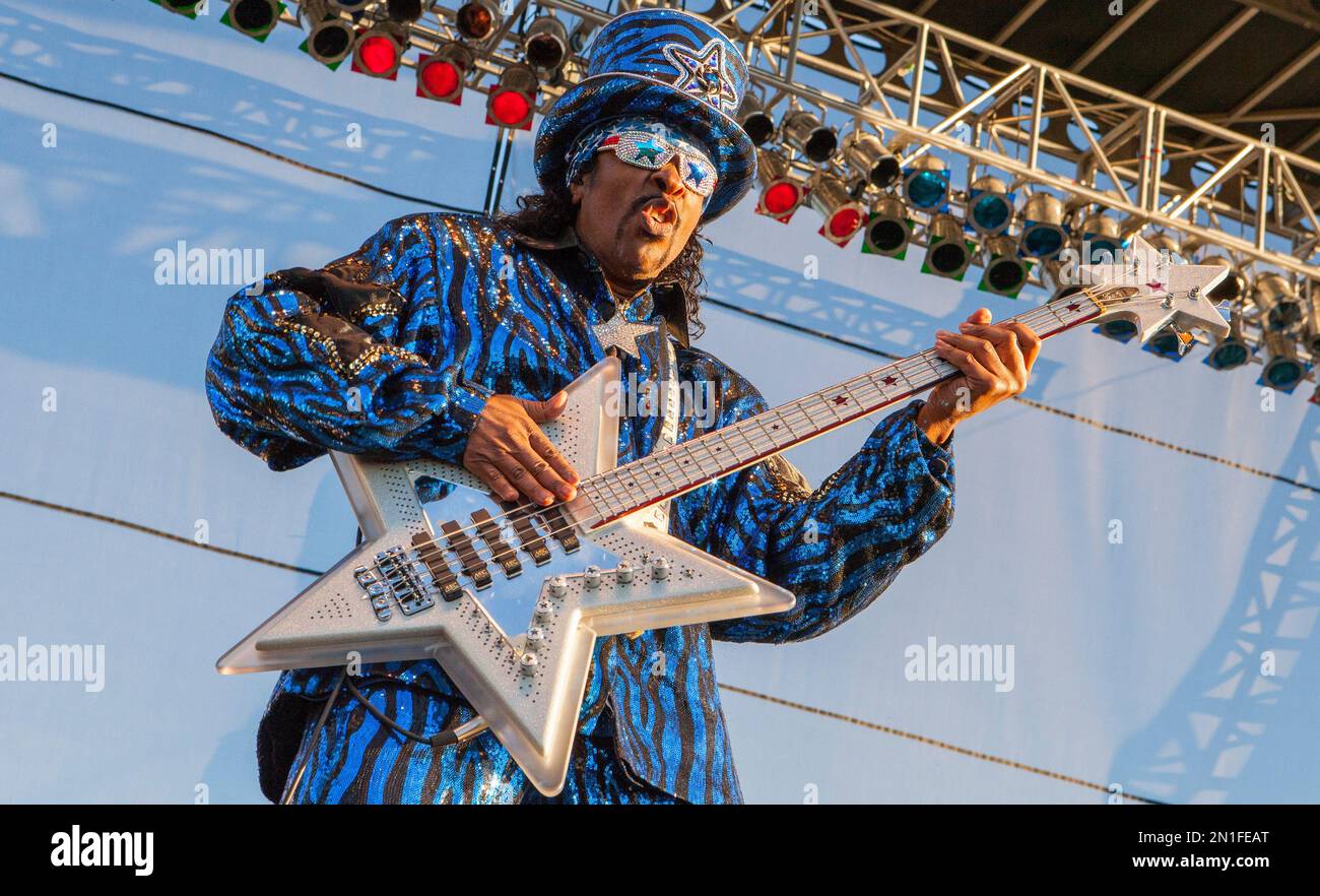 Bootsy Collins performs with the Bootsy Collins' Rubber Band at Riot Fest & Carnival in Douglas