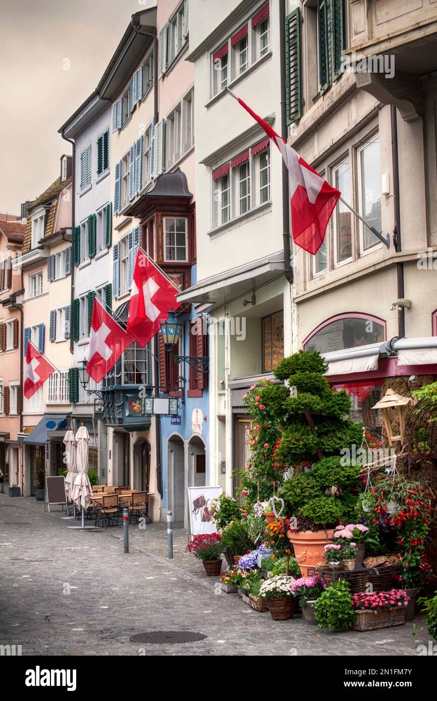 Street view in old town Zurich, Switzerland Stock Photo - Alamy