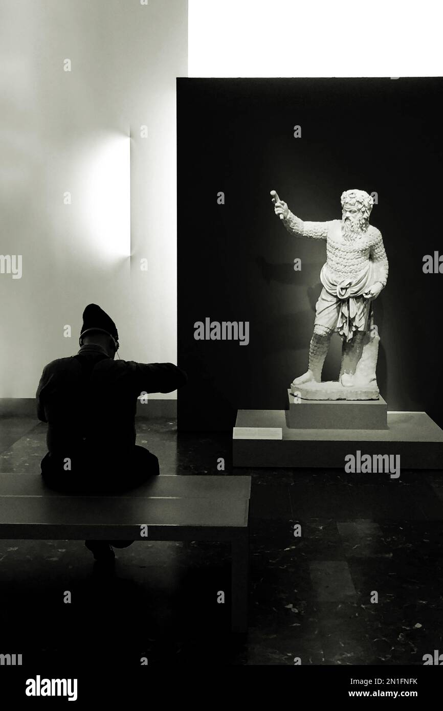 Statue of Ancient Greek Actor Altes Museum Berlin Stock Photo