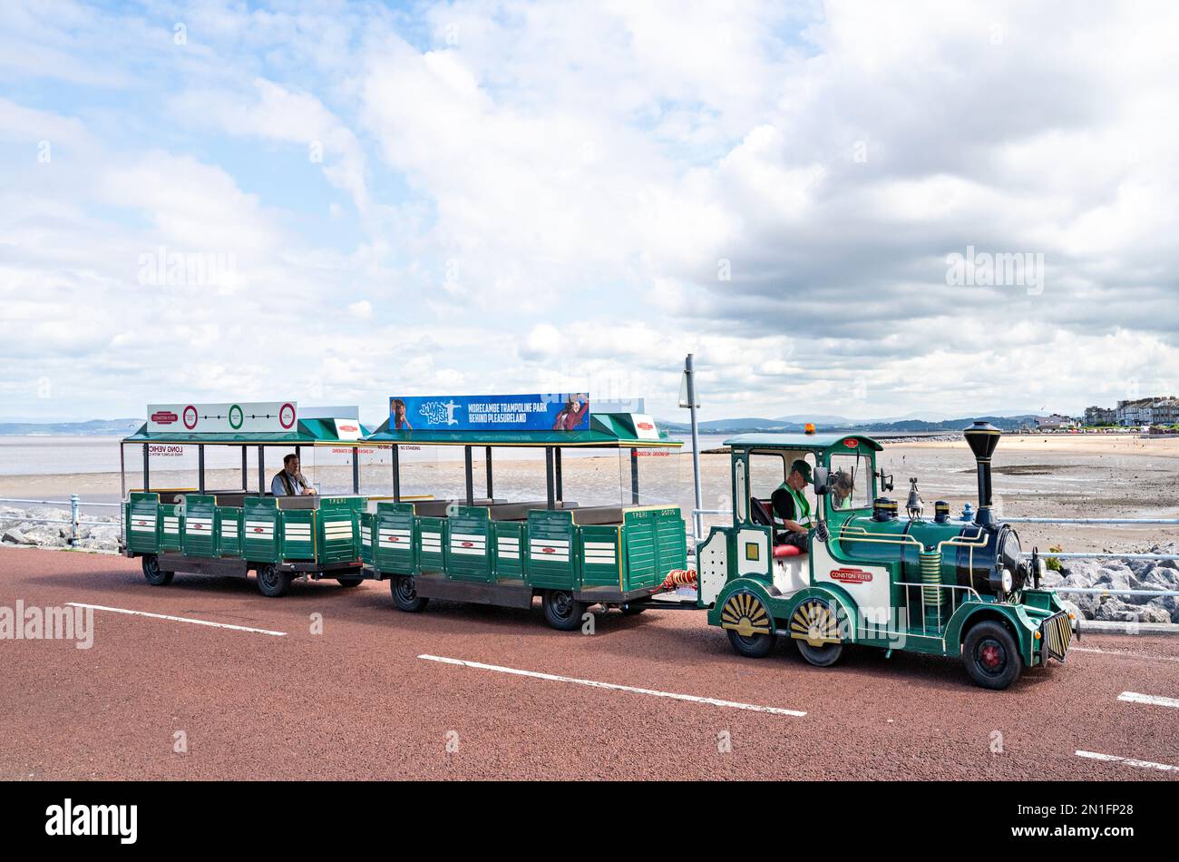 Land Train on Morecambe Promenade Stock Photo Alamy