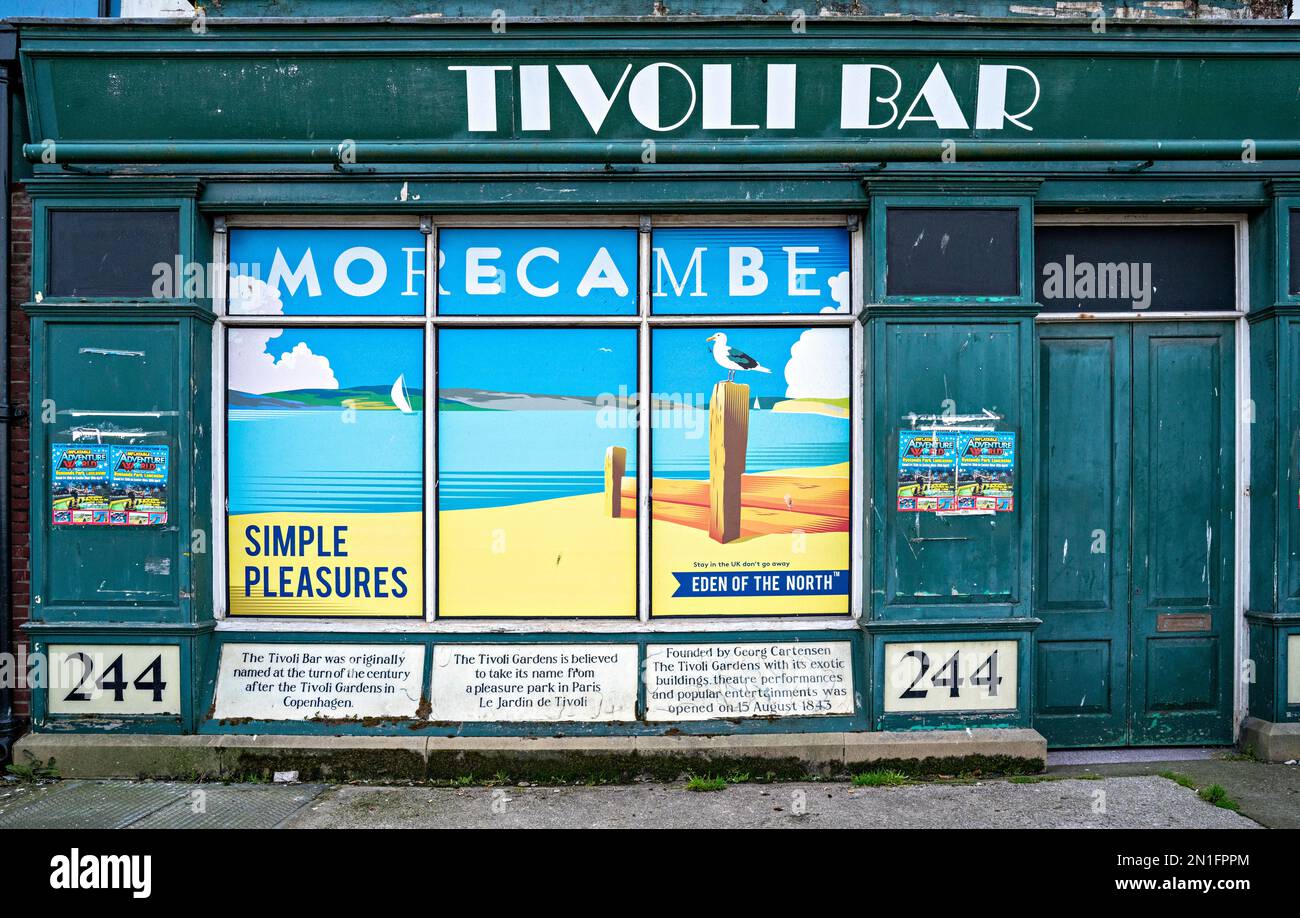 Morecambe poster in Tivoli Bar window
