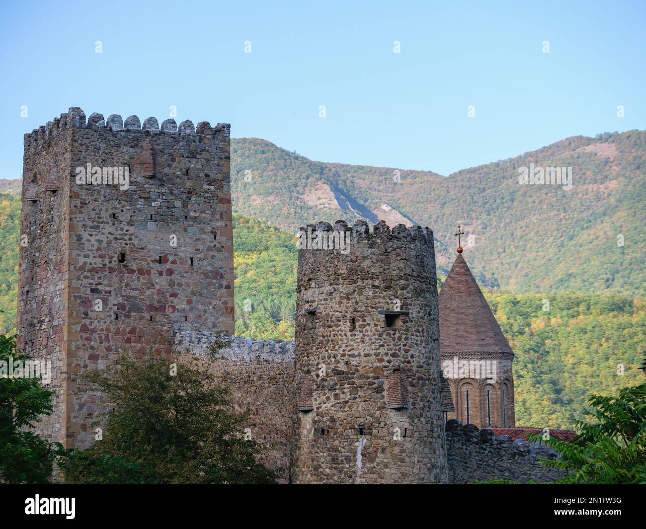 Ananuri Fortress, on the Military Highway from Tbilisi to Kazbegi, Georgia (Sakartvelo), Central Asia, Asia Stock Photo