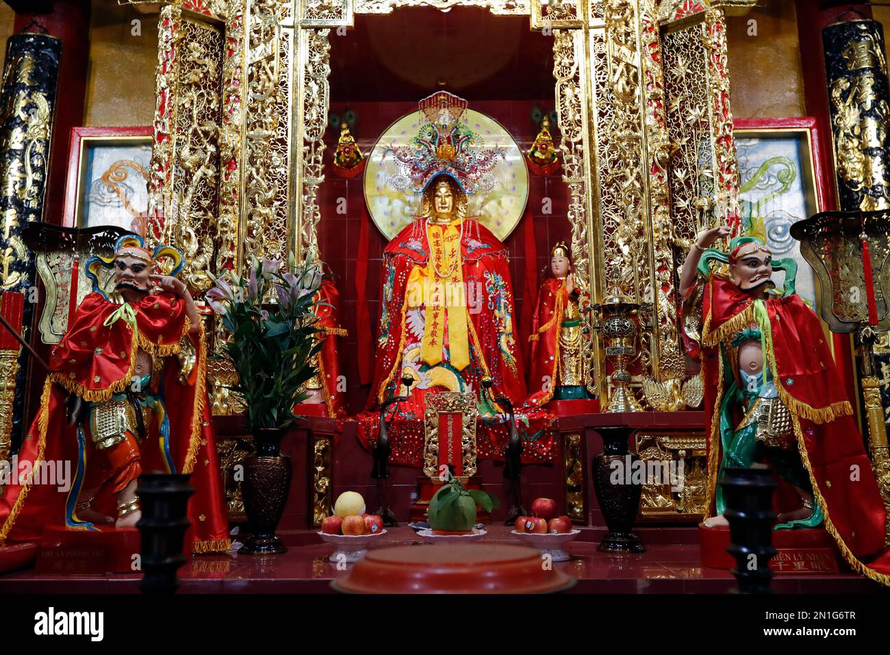 Avalokitesvara (Quan Am), the Bodhisattva of Compassion(Goddess of Mercy), Quan Am Buddhist Temple, Hanoi, Vietnam, Indochina, Southeast Asia, Asia Stock Photo