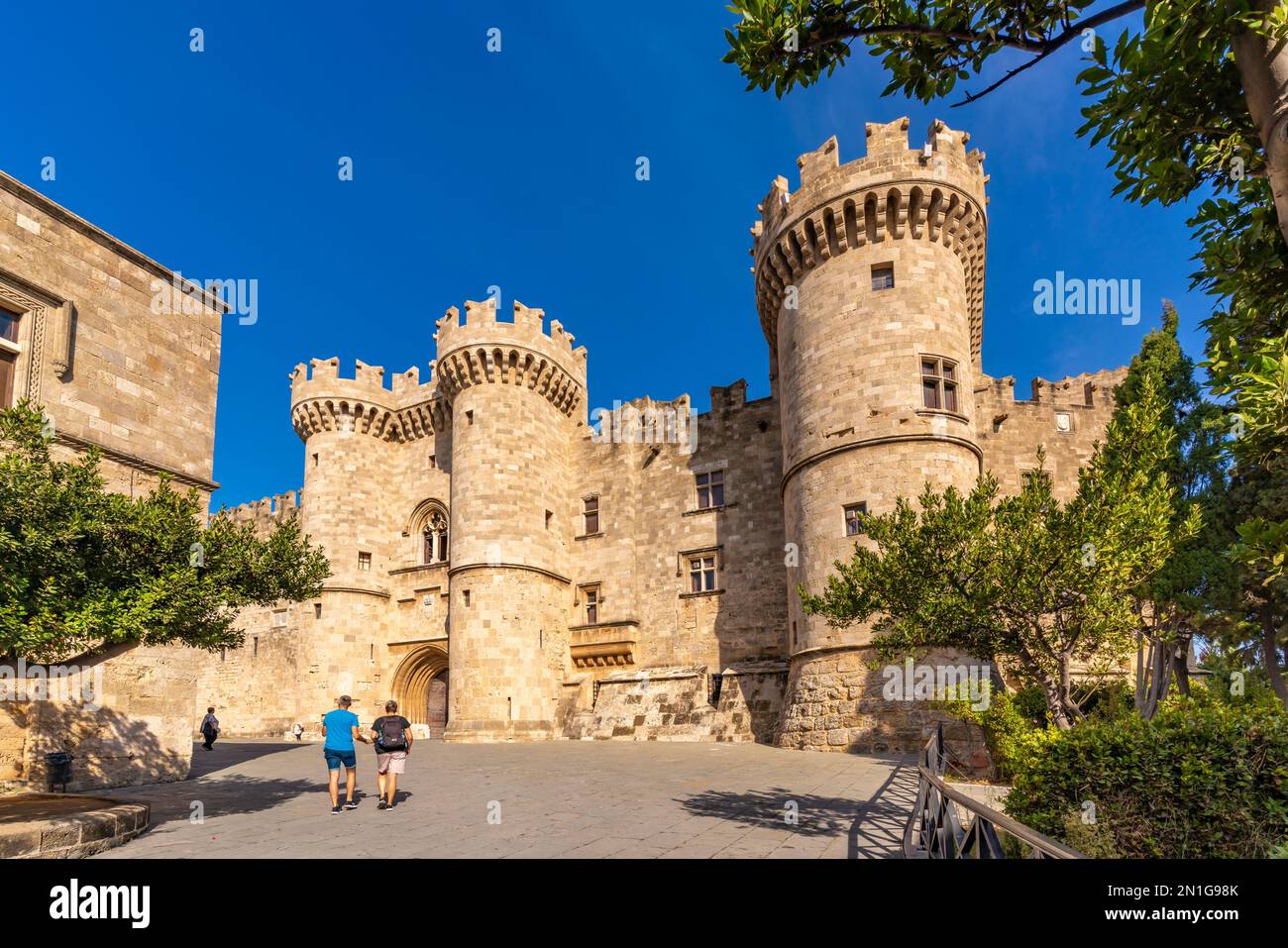 Sightseeing Of Rhodes. Grand masters Palace in Rhodes old town, Rhodes  island, Dodecanese Islands, Greece Stock Photo