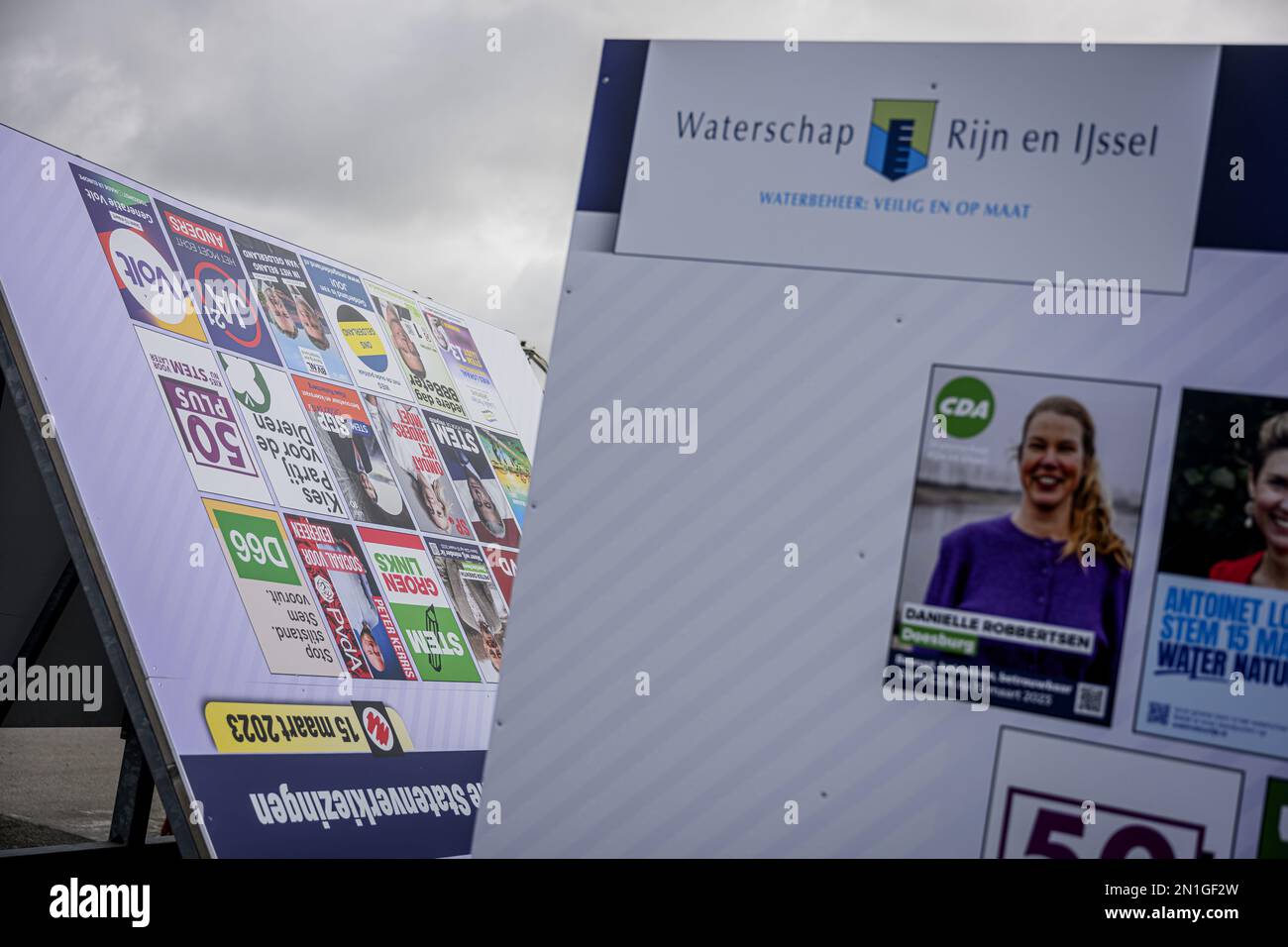HOUSES - Election boards are being produced for the upcoming Provincial Council elections. Elections will be held on March 15. ANP EMIEL MUIJDERMAN netherlands out - belgium out Stock Photo