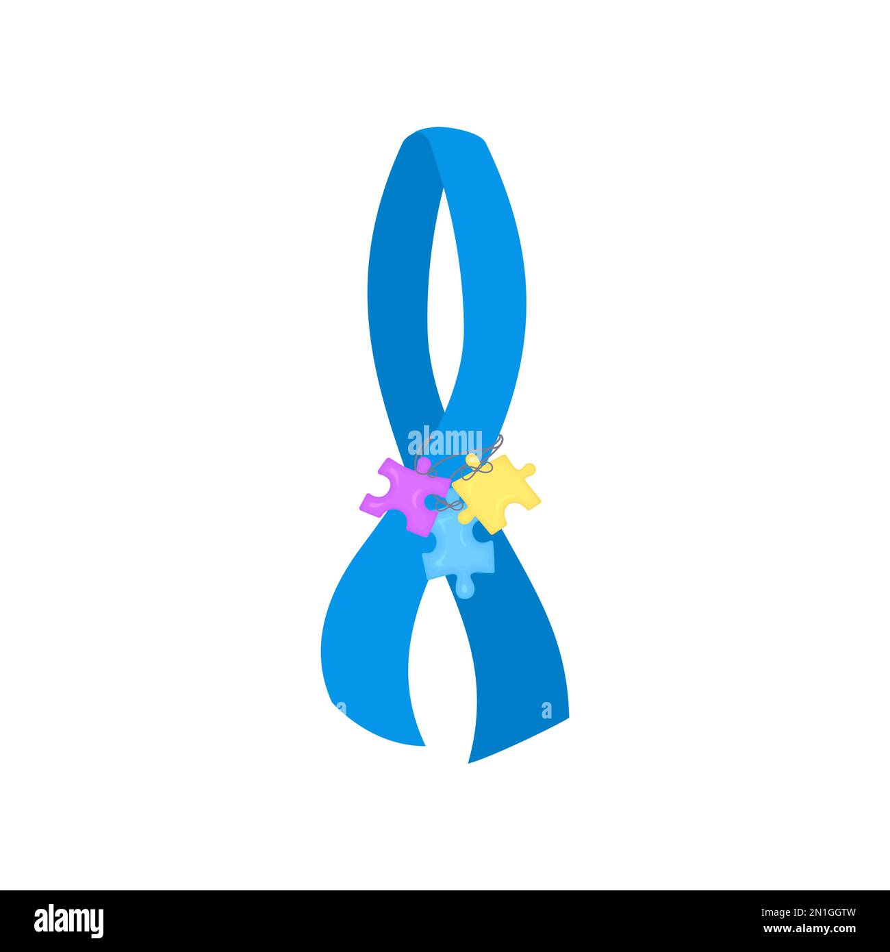 Autism ribbon with hanging puzzle pieces icon Stock Vector Image & Art ...