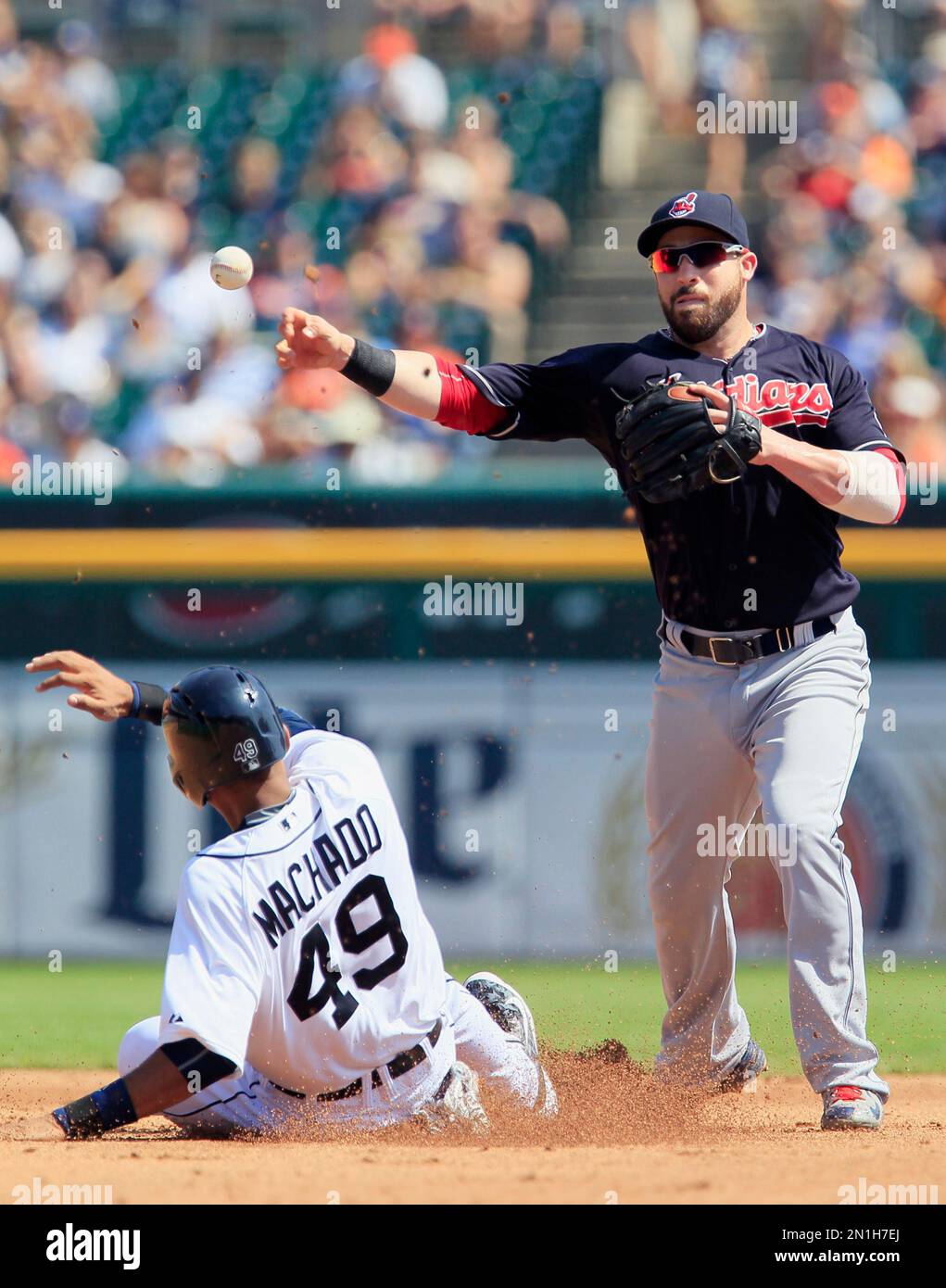 Detroit Tigers' J.D. Martinez runs to first during the eighth inning of a  baseball game against the Los Angeles Angels, Wednesday, June 7, 2017, in  Detroit. (AP Photo/Carlos Osorio Stock Photo - Alamy