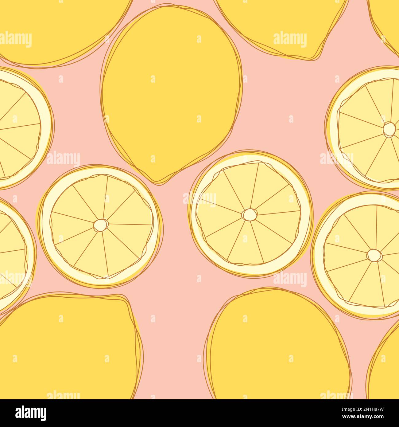 Lemon repeat pattern design. Hand-drawn background. citrus pattern for ...