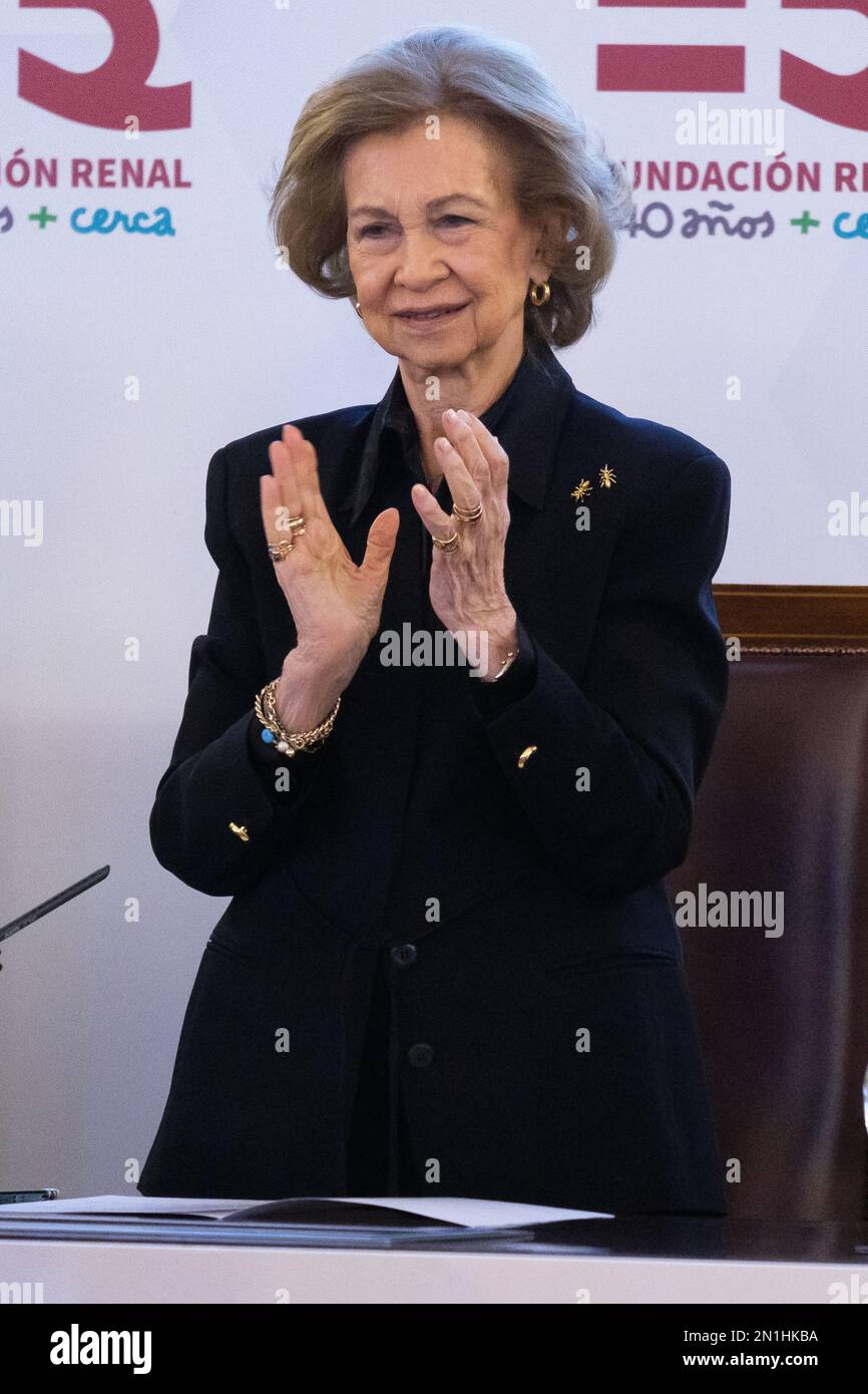 Queen Sofia of Spain during the presentation of the research awards of ...