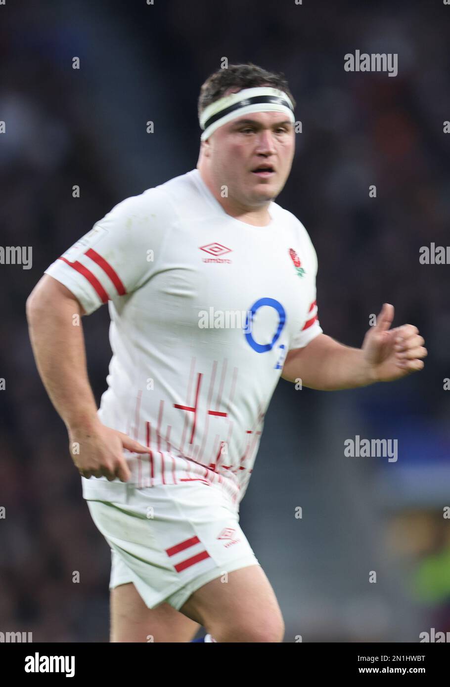 England's Jamie George during the Guinness Six Nations Calcutta Cup match between England and Scotland at Twickenham Stadium in London, Britain, 04th Stock Photo