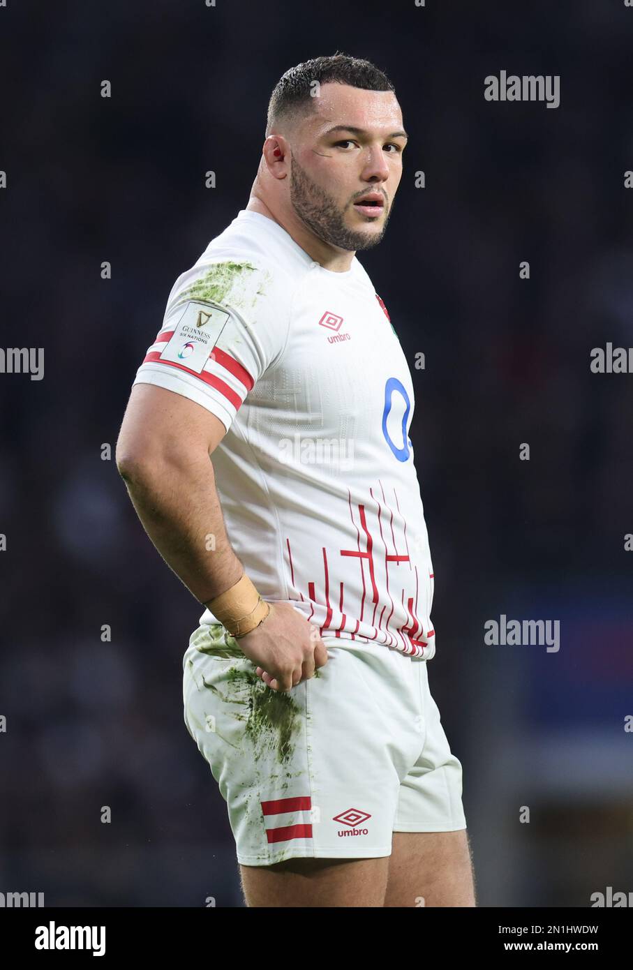 England's Ellis Genge during the Guinness Six Nations Calcutta Cup match between England and Scotland at Twickenham Stadium in London, Britain, 04th F Stock Photo