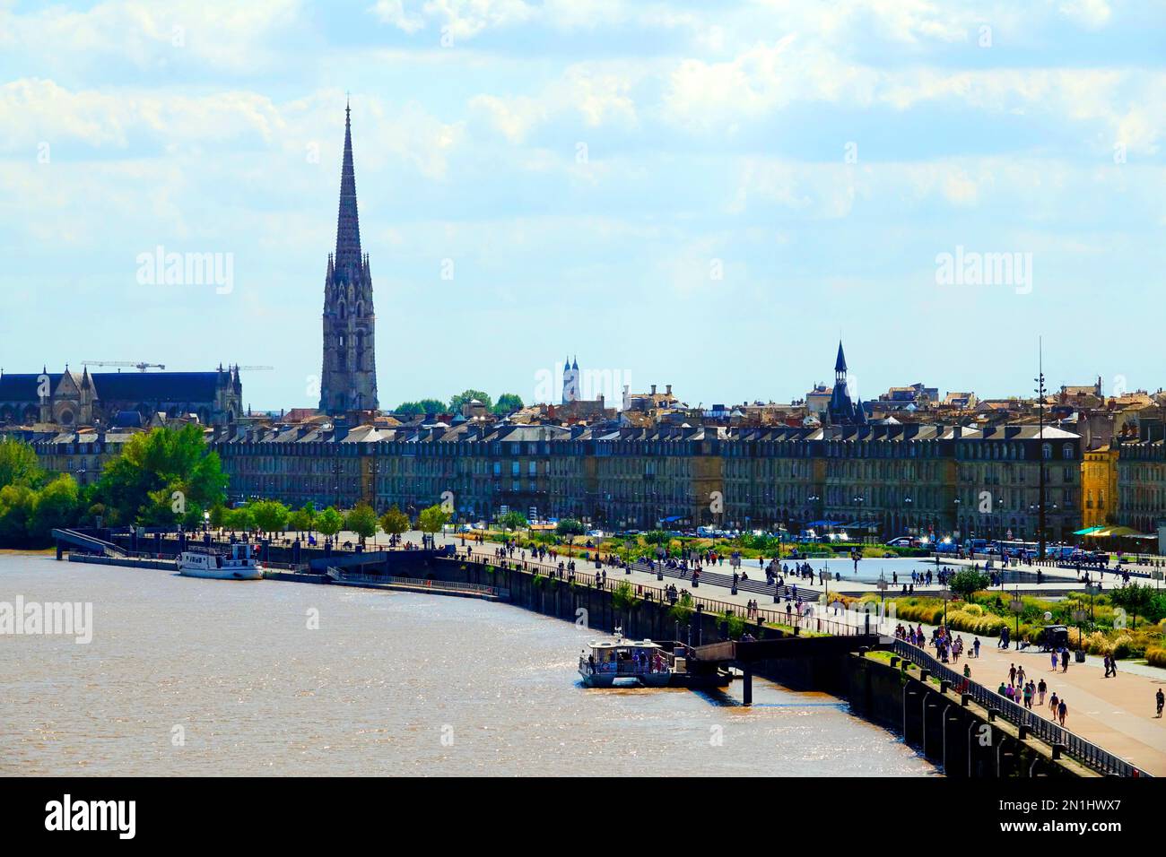 Bordeaux is a port city on the river Garonne in the Gironde department, Southwestern France. It is the capital of the Nouvelle-Aquitaine region, as we Stock Photo