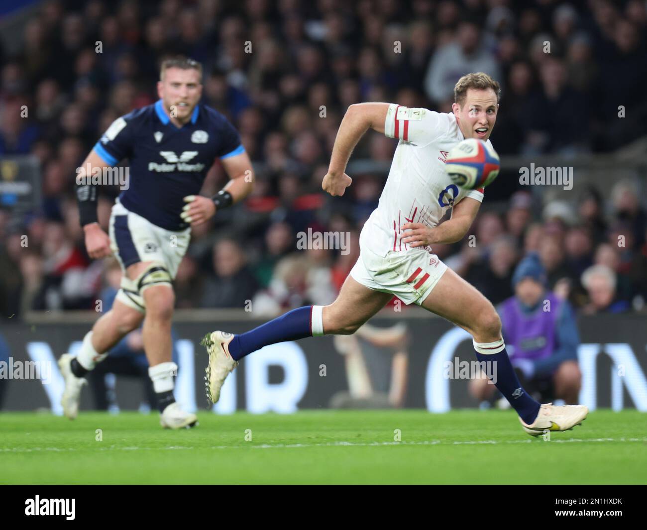 England's Max Malins during the Guinness Six Nations Calcutta Cup match between England and Scotland at Twickenham Stadium in London, Britain, 04th Fe Stock Photo