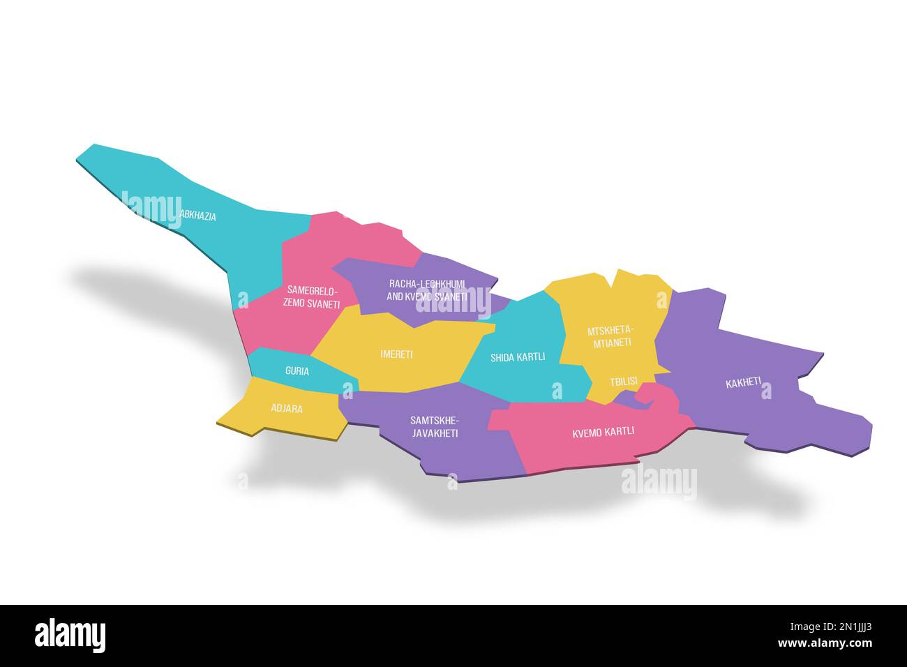 Georgia political map of administrative divisions - regions and