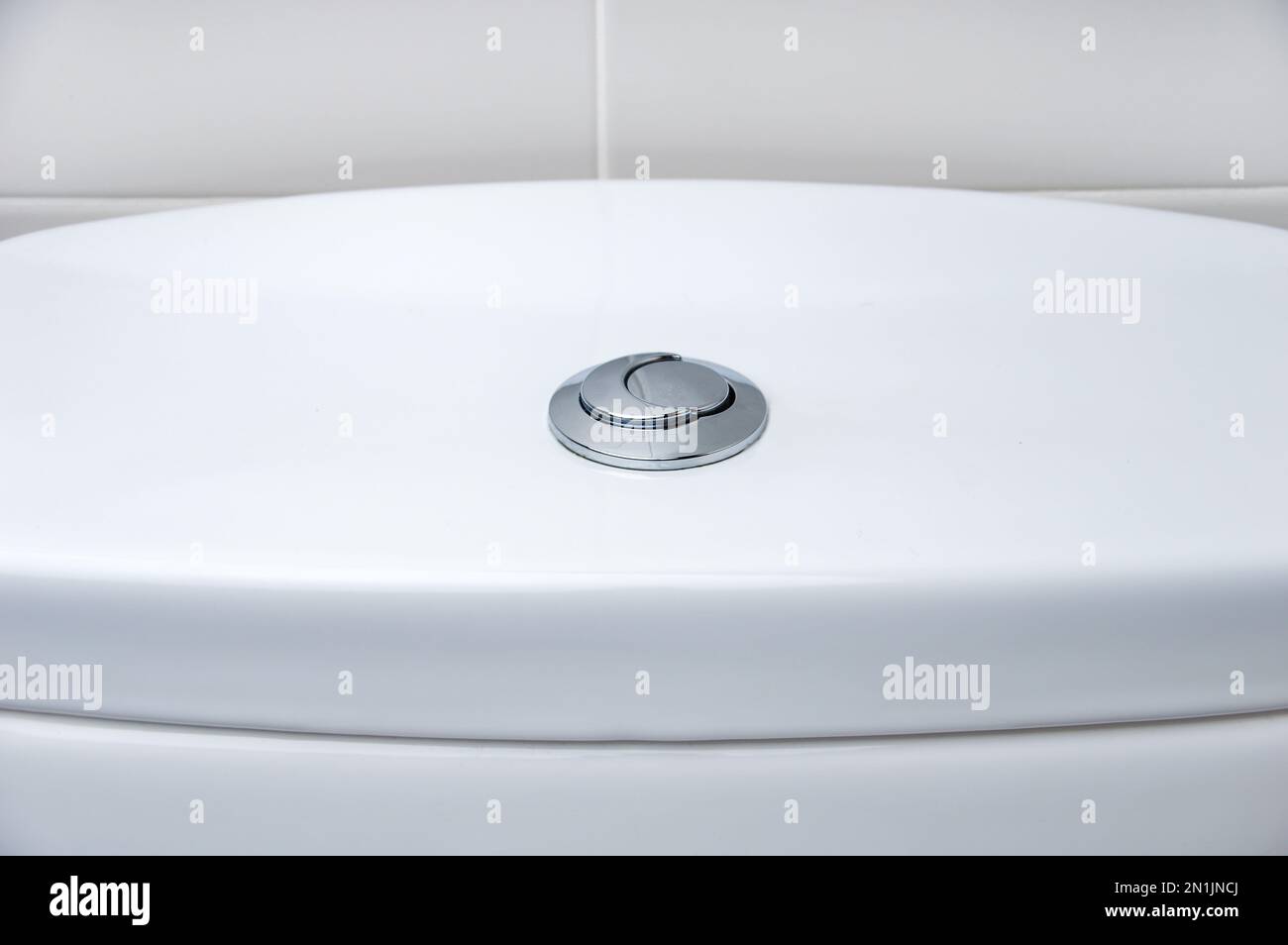 toilet flush knob with two separate buttons Stock Photo Alamy
