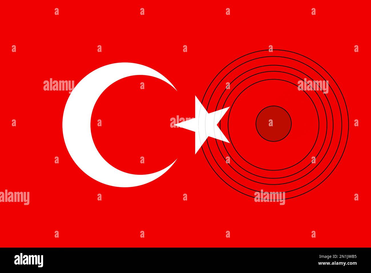 Turkey Earthquake, February 6, 2023. Mournful banner. The Epicenter of