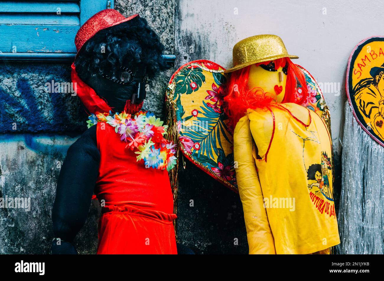 Rio de Janeiro, Brazil - February 4, 2023: Colourful dolls on display in Rio de Janeiro, Brazil carnival Stock Photo