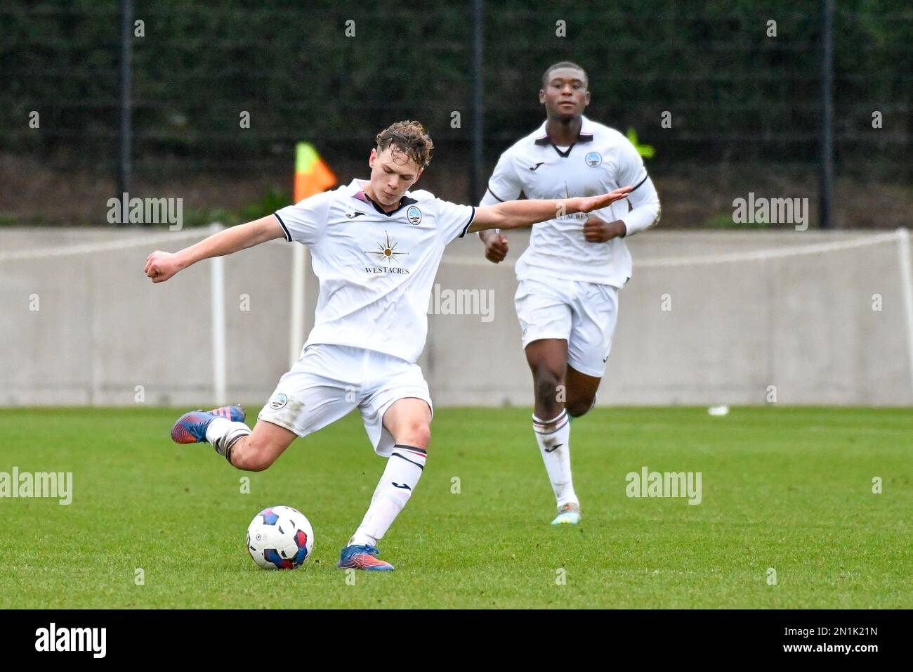Swansea, Wales. 4 February 2023. Thomas Woodward of Swansea City in