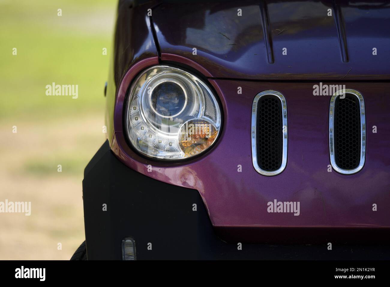 City Eco electric car headlight and vents Stock Photo Alamy