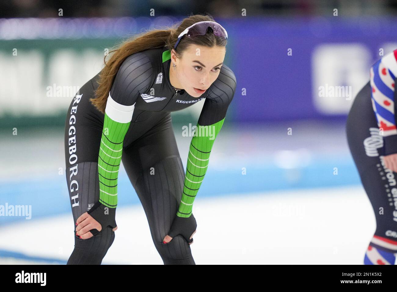 HEERENVEEN, NETHERLANDS - FEBRUARY 4: Femke Kok of Team Reggeborgh after competing on the Women's 500m during the Dutch Single Distances Speed Skating Championships 2023 on February 4, 2023 in Heerenveen, Netherlands ( HEERENVEEN, NETHERLANDS - FEBRUARY 4: Femke Kok of Team Reggeborgh after competing on the Women's 500m during the Dutch Single Distances Speed Skating Championships 2023 on February 4, 2023 in Heerenveen, Netherlands (