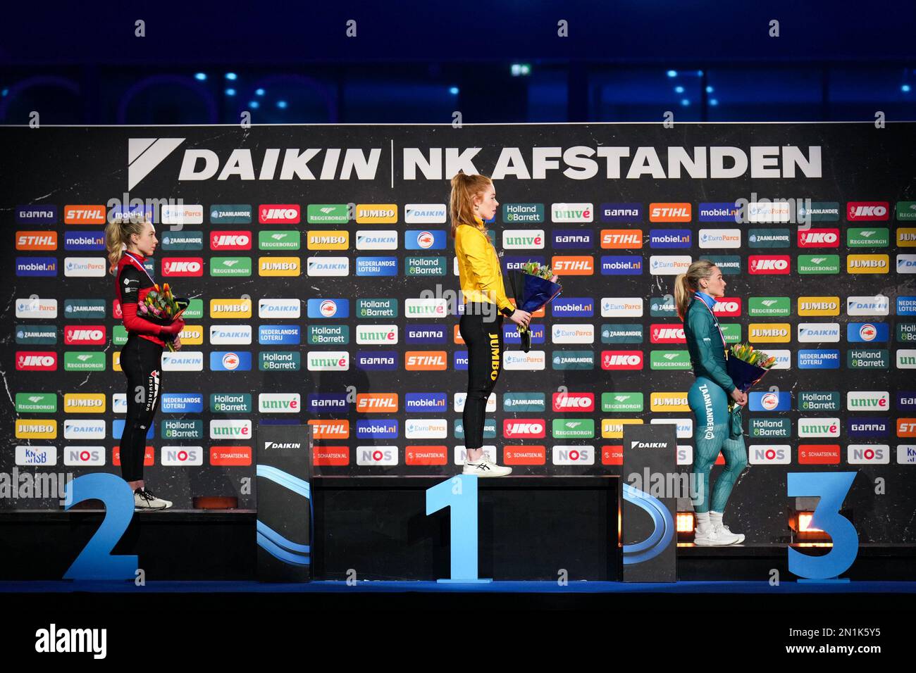 HEERENVEEN, NETHERLANDS - FEBRUARY 4: Joy Beune of Team IKO, Antoinette ...