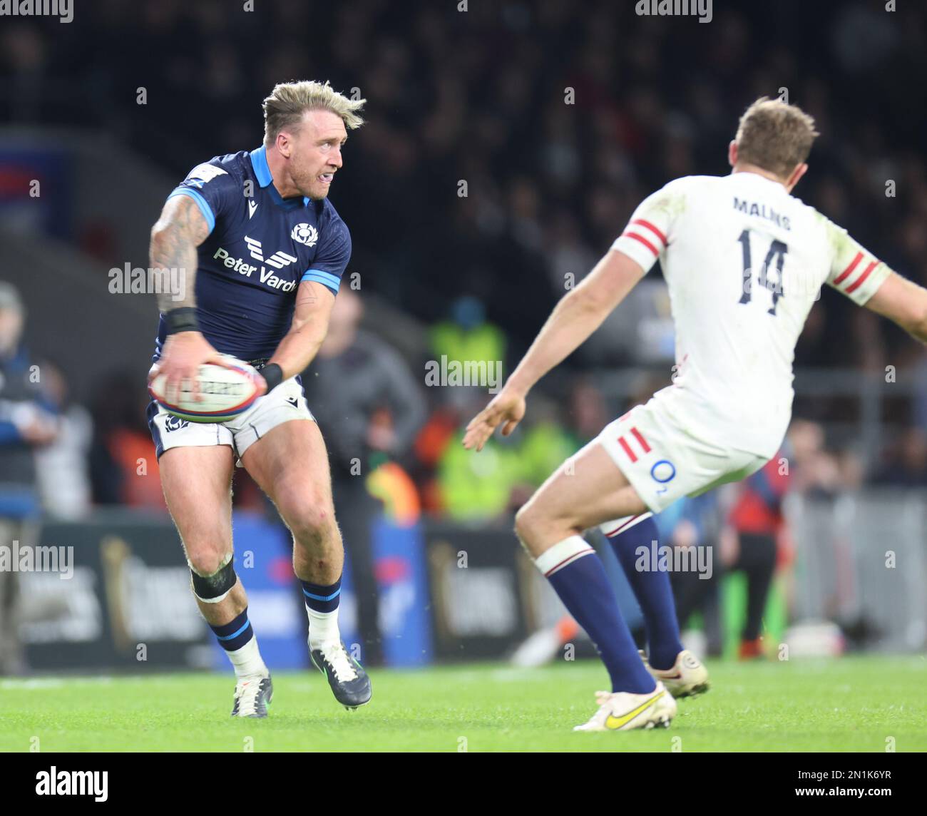 Stuart Hogg of Scotland during the Guinness Six Nations Calcutta Cup match between England and Scotland at Twickenham Stadium in London, Britain, 04th Stock Photo