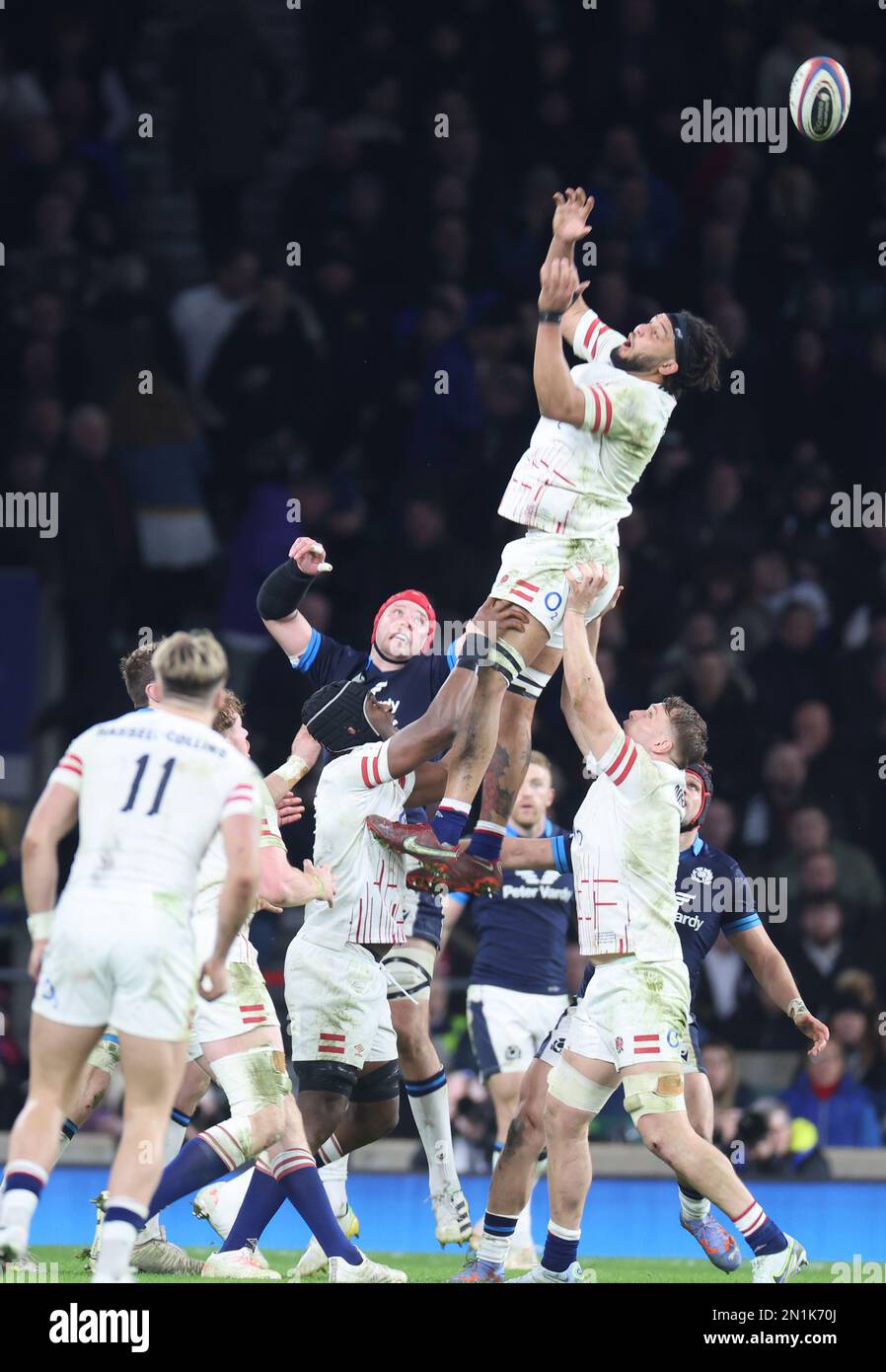 England's Lewis Ludlam during the Guinness Six Nations Calcutta Cup match between England and Scotland at Twickenham Stadium in London, Britain, 04th Stock Photo