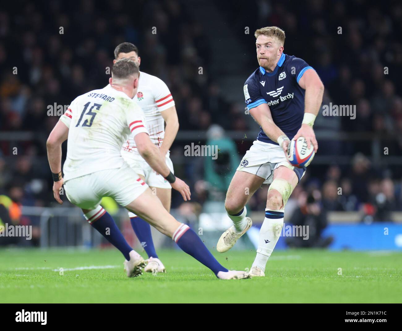 Kyle Steyn of Scotland during the Guinness Six Nations Calcutta Cup match between England and Scotland at Twickenham Stadium in London, Britain, 04th Stock Photo
