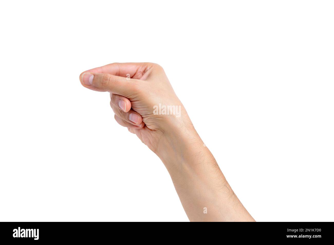 Man hand pulling something isolated on white Stock Photo Alamy