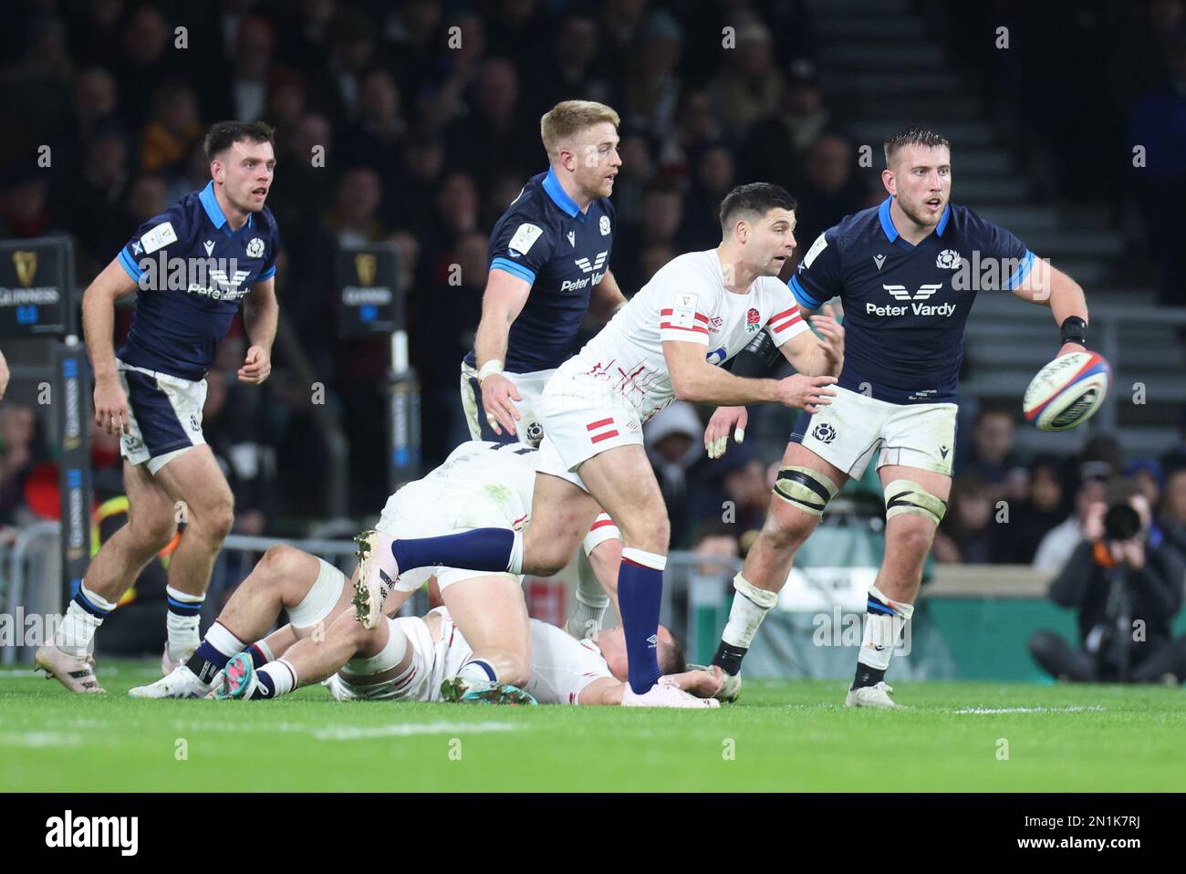 England's Ben Young during the Guinness Six Nations Calcutta Cup match between England and Scotland at Twickenham Stadium in London, Britain, 04th Feb Stock Photo