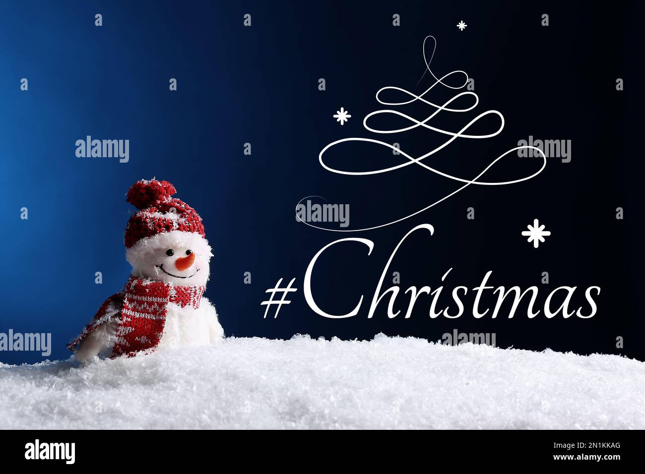 Decorative snowman in snow and hashtag Christmas on color background Stock Photo - Alamy Decorative snowman in snow and hashtag Christmas on color background Stock Photo - Alamy