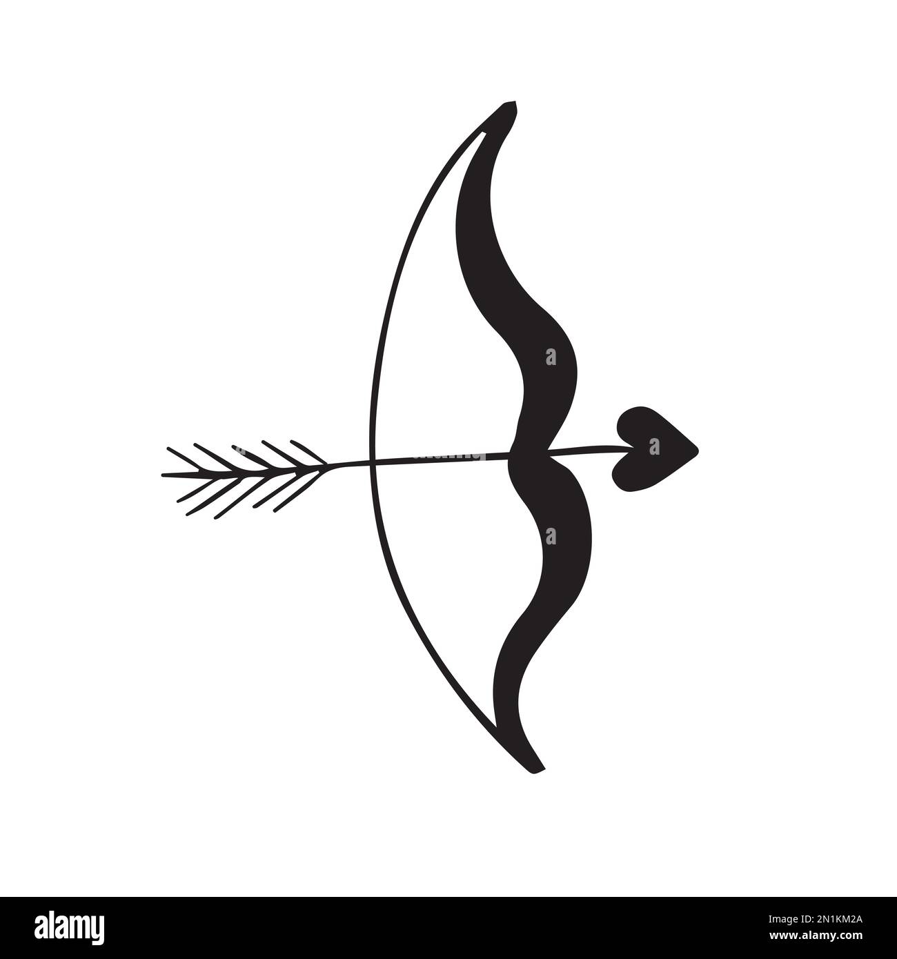 Vector hand drawn doodle sketch bow isolated on white background Stock