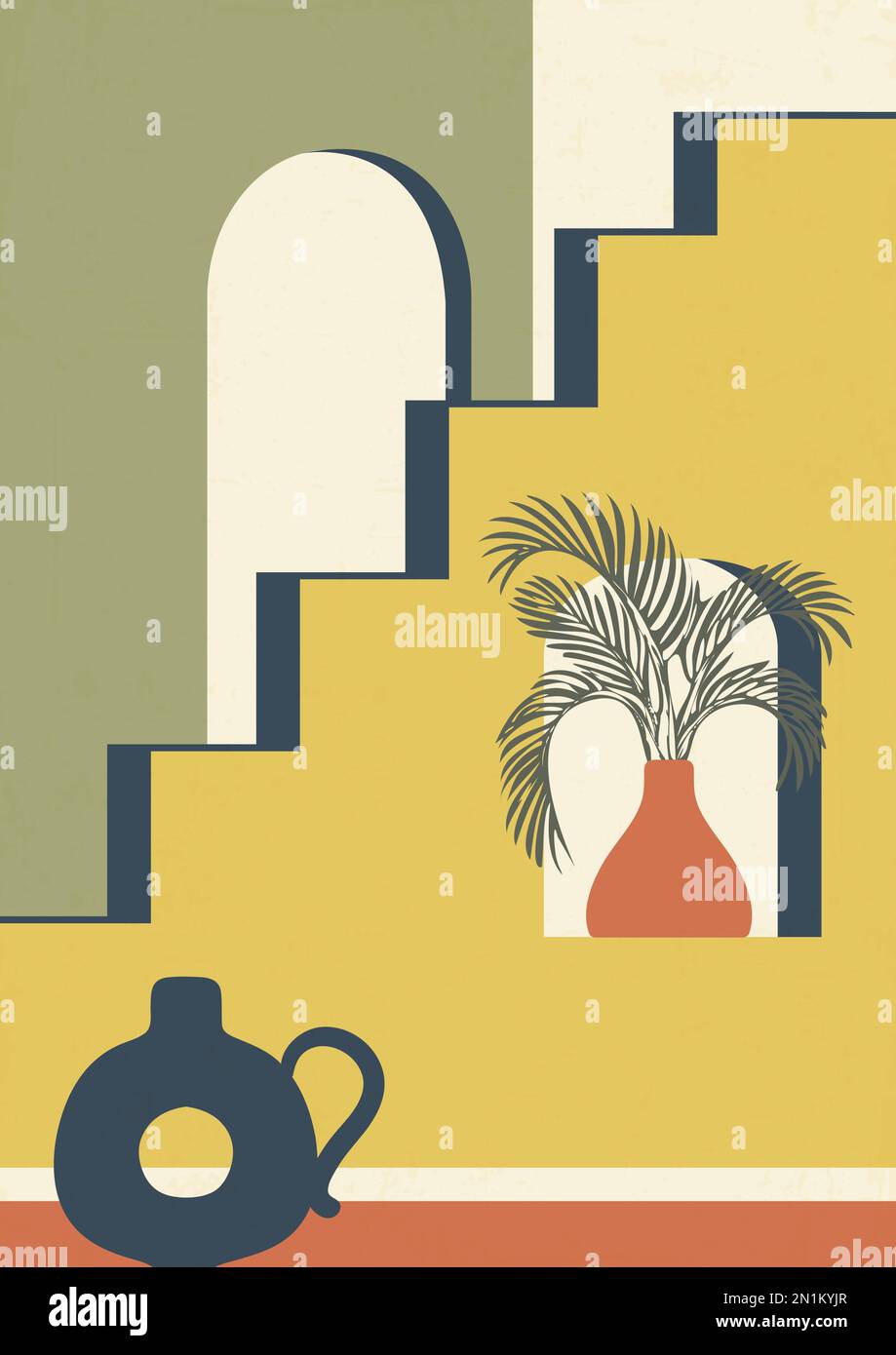 Creative minimalistic architecture poster abstract art. Modern