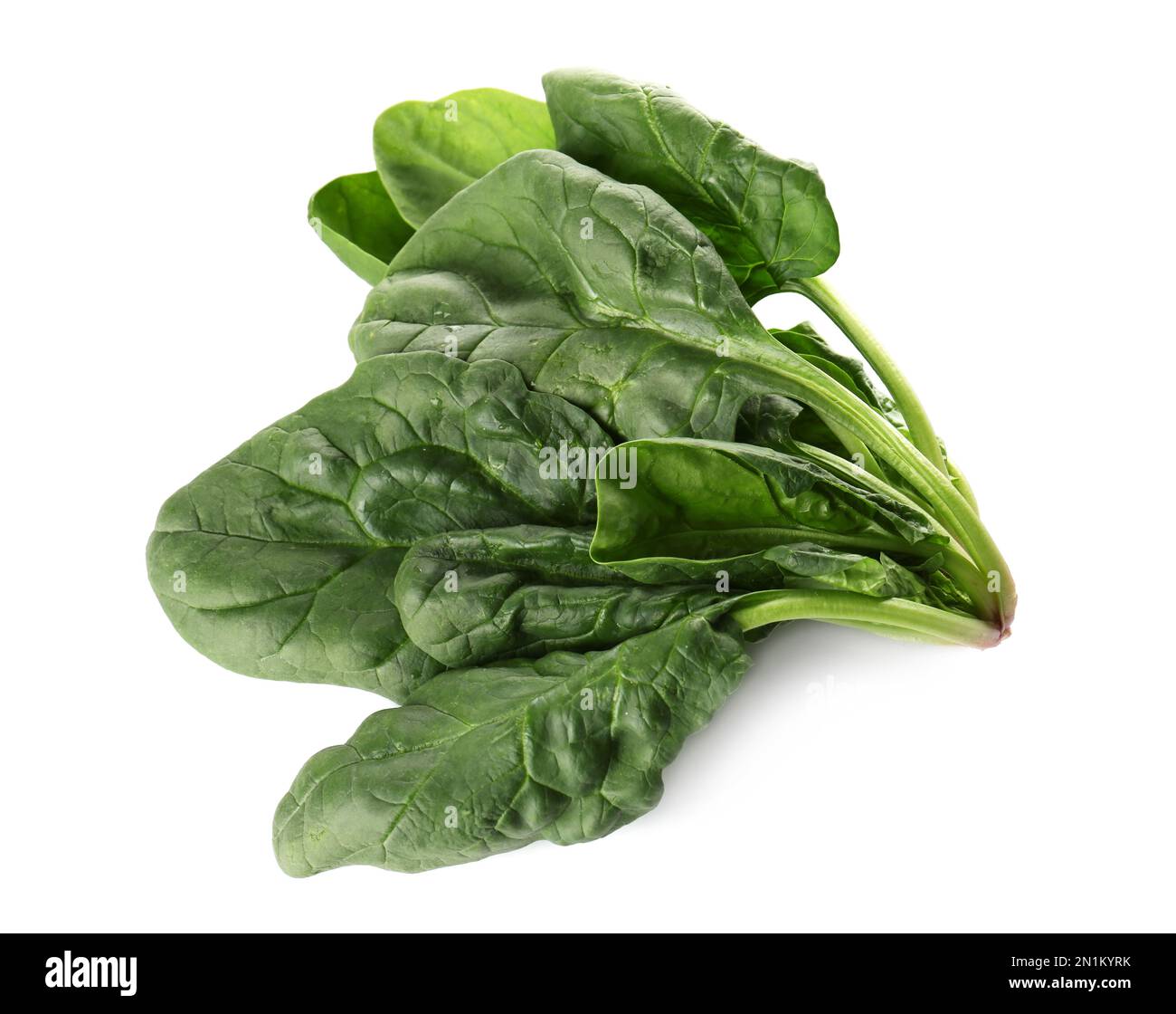 Fresh green healthy spinach leaves isolated on white Stock Photo Alamy