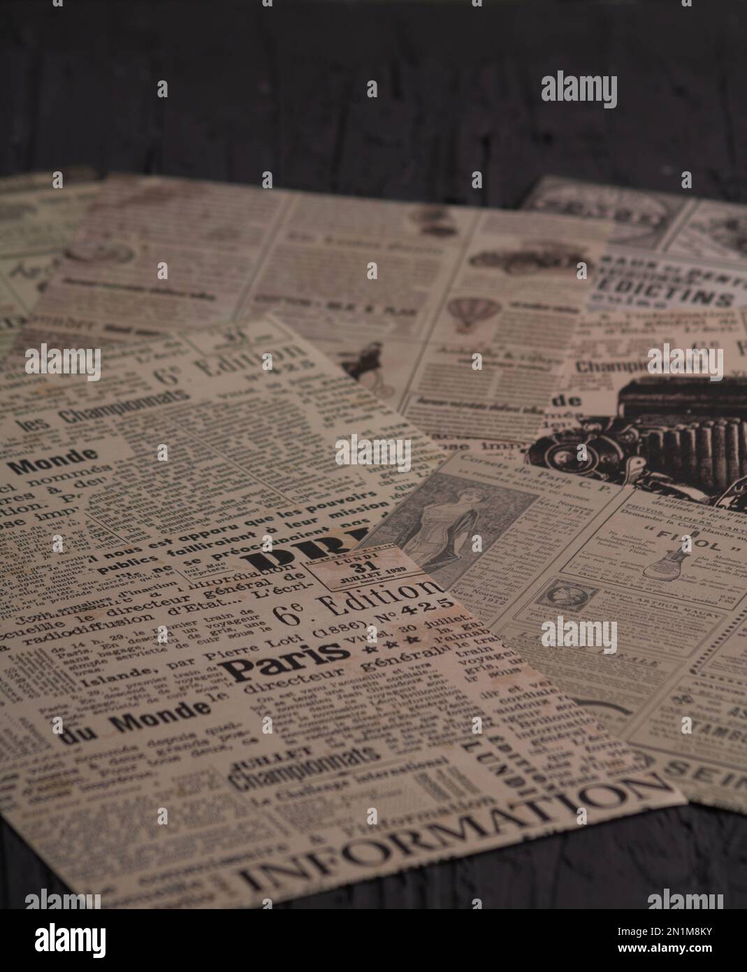 photo a lot of close-up newspaper clippings Stock Photo - Alamy