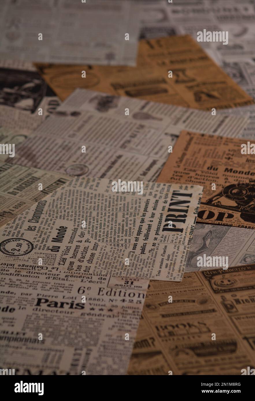 photo background lots of old newspaper clippings Stock Photo - Alamy